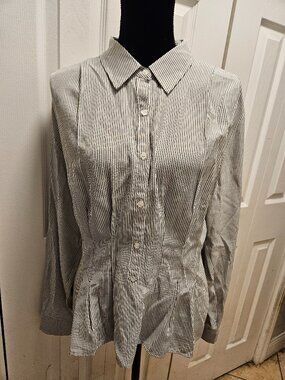 Max Studio London Tailored Pleated Women's Blouse Size XL
